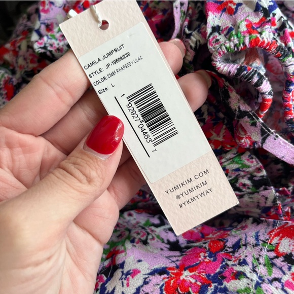 Yumi Kim Camila Floral Jumpsuit in Rhapsody Lilac size Large NWT - Picture 3 of 3